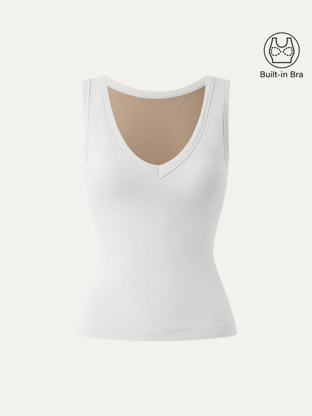 NWT OGL stretchy vneck Cotton new airy bra tank in white!!